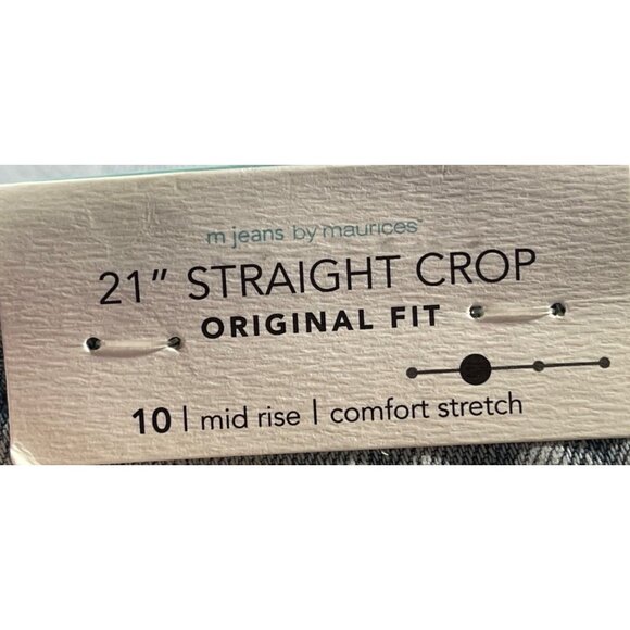 M Jeans by Maurices Womens Mid Rise 21" Straight Crop Jeans Size 10 Original Fit - Picture 3 of 5